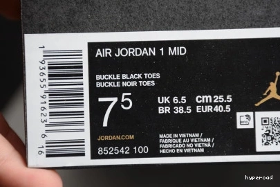 Hyperoad JORDAN MID SE UNION 1 AIR TOE BLACK 0907